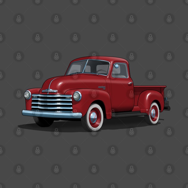 maroon 1949 Chevy Pickup Truck by candcretro