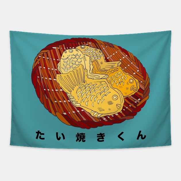 Tokyo Taiyaki Kun Tapestry by lamaisondulapino