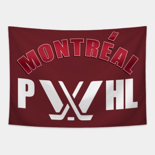 Montreal PWHL white color Tapestry