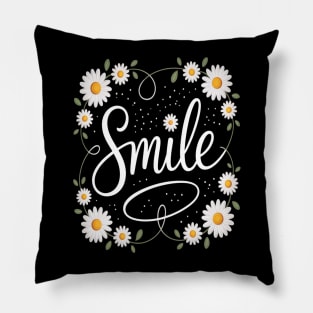 Floral Daisy Smile Face Daisy Flower Smile Daisy Pillow