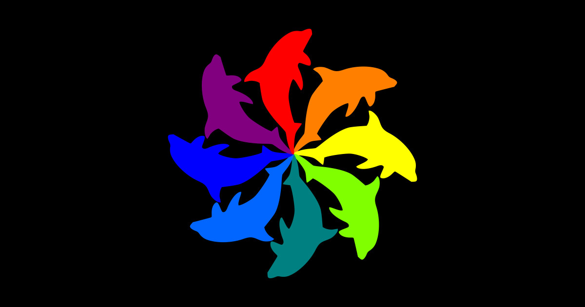 Dolphin Color Wheel - Dolphin - T-Shirt | TeePublic