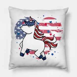 Star-Spangled Magic Patriotic Unicorn Pillow