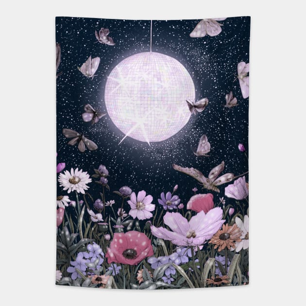 Midnight Disco Garden Party Tapestry by ECMazur