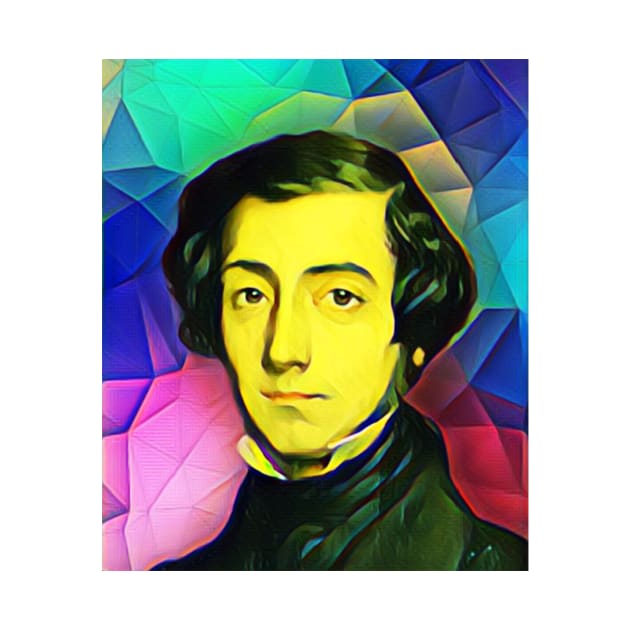 Alexis de Tocqueville Colourful Portrait | Alexis de Tocqueville Artwork 7 by JustLit