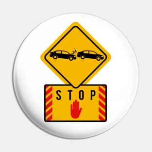 Stop Car Sticker Pin