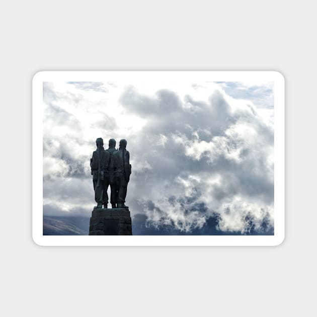 Looking towards the mountains - Commando Memorial, Spean Bridge Magnet by richflintphoto