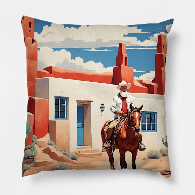 Santa Fe New Mexico United States of America Tourism Vintage Poster Pillow by TravelersGems