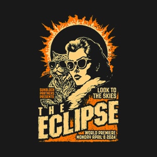 Solar Eclipse 2024 Cat Mom Science Fiction Movie Poster T-Shirt