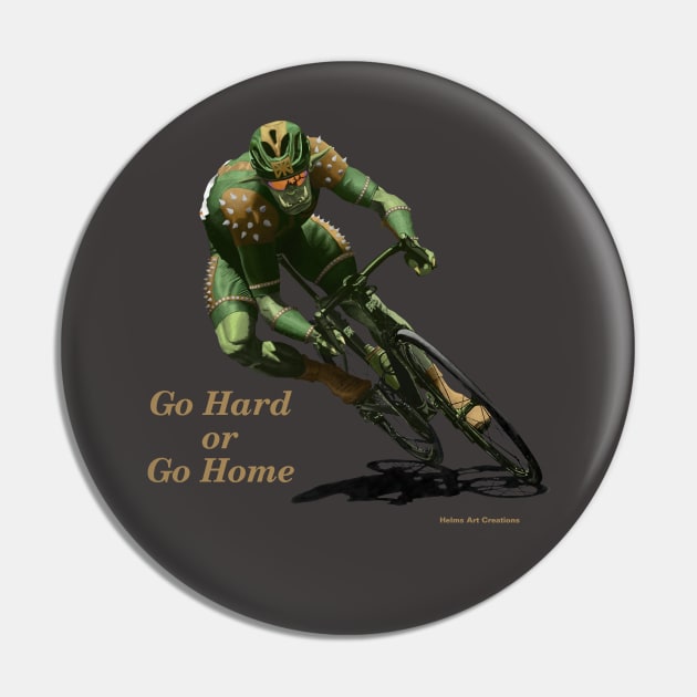 Warriors Road Race Bicycle Racing Pin by Helms Art Creations