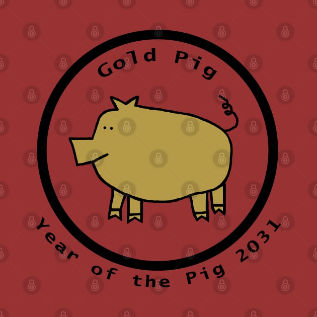 2031 Year of the Gold Pig by ellenhenryart