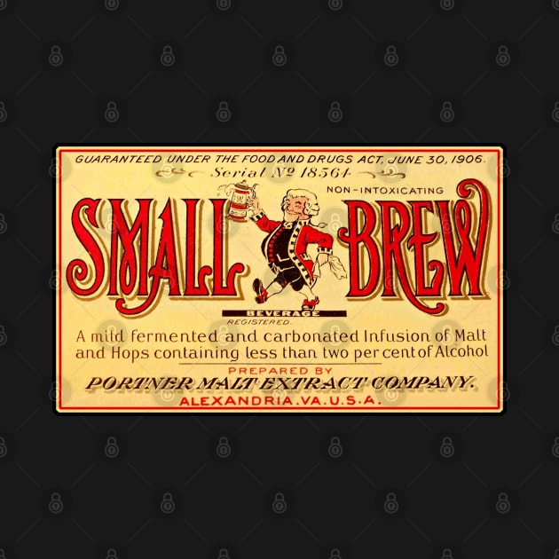 Small Brew Vintage Beer Label by Alema Art