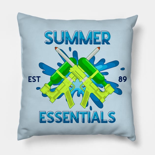 Summer Essentials Pillow by DeepDiveThreads