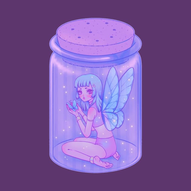 Butterfly, Fairy, Bottle, Anime, Digital Painting by Dream.Mori