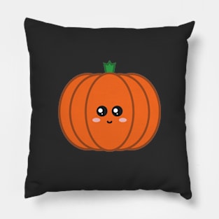 Cute Kawaii Cartoon Pumpkin | minimal flat autumn fall illustration Pillow