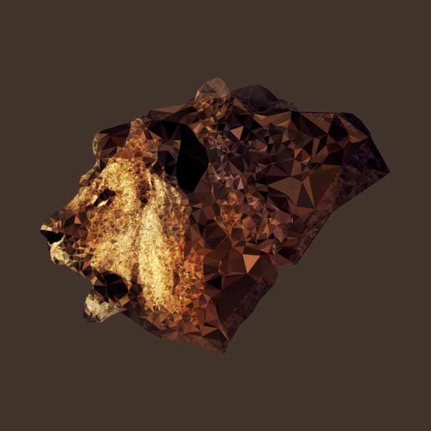 Male lion head and mane - polygon effect by DyrkWyst