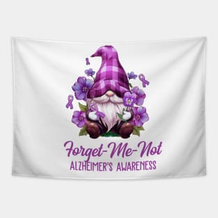 Forget Me Not Purple Alzheimer's Awareness Gnome Flower Tapestry