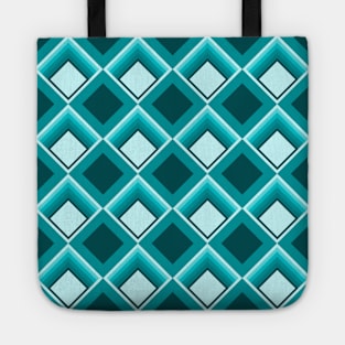 Retro 1960s Style Sixties Vintage Pattern Design Blue Tote