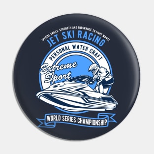 Vector illustration of jet ski. Pin