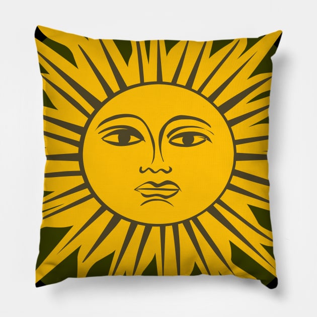July 9: Argentina Independence Day. The sun. The symbol of Argentina. Pillow by NataKremlevaArt