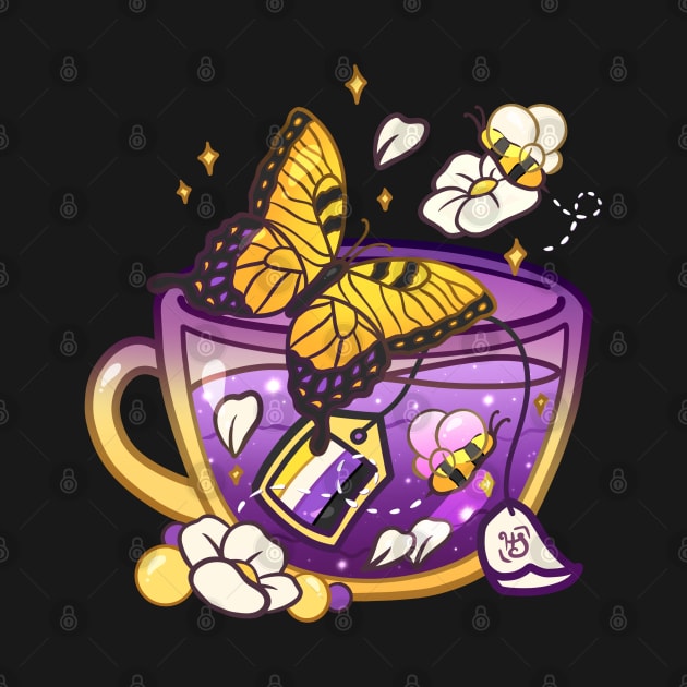 Pride Flag Teacups - Butterfly Non-Binary by heysoleilart