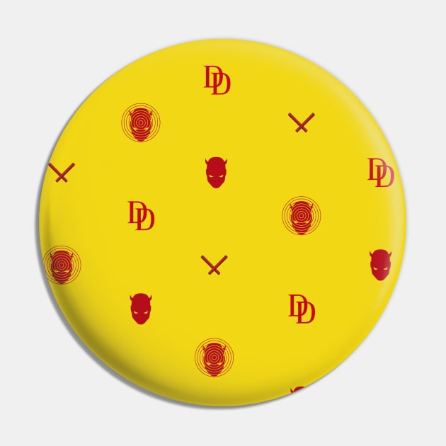 Daredevil Yellow Pattern Pin by CraftyMcVillain