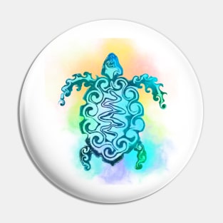 Watercolour Tribal Turtle Pin