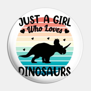 Just a girl who loves Dinosaurs 6 Pin