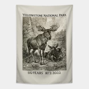 Yellowstone National Park 150 Year Anniversary Moose Lovers Tapestry