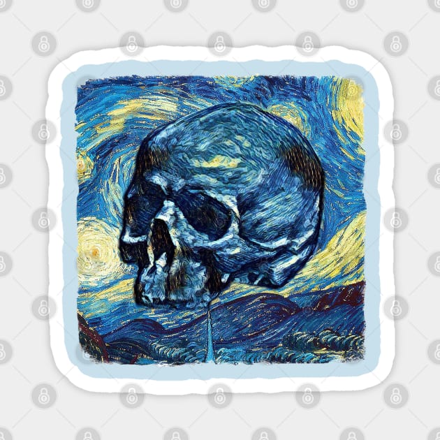 Skull Van Gogh Style Magnet by todos