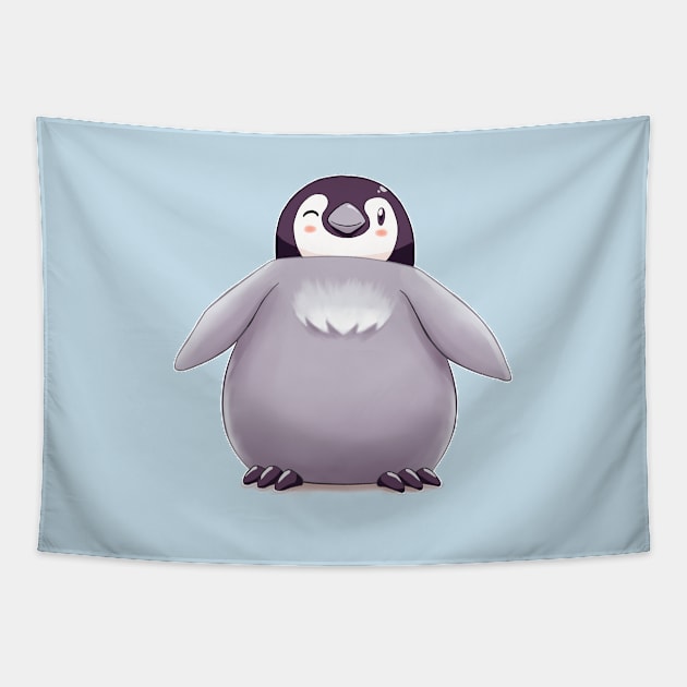 Baby Emperor Penguin Chick (Plain) Tapestry by EdgeKagami