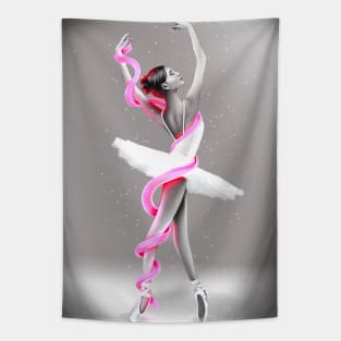 Breast cancer beautiful ballerina Tapestry