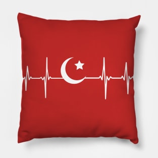 Turkiye Halfmoon Symbol Heartbeat Pillow