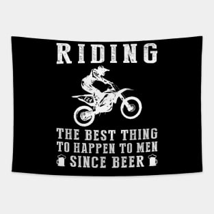 dirtbike the best thing to happen to men since beer wine Tapestry