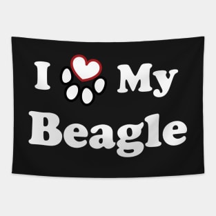 I Love My Beagle - heart dog paw Tapestry