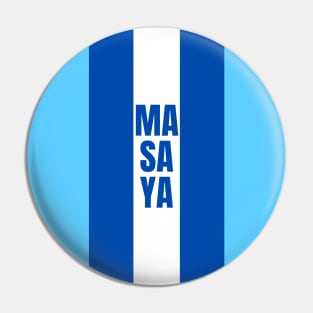 Masaya City in Nicaraguan Flag Colors Vertical Pin