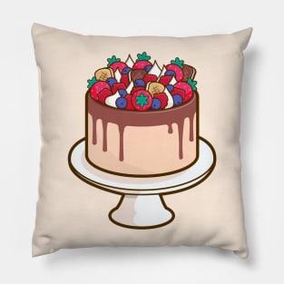 Strawberries, Blueberries, Raspberries and Meringues Birthday Cake Pillow