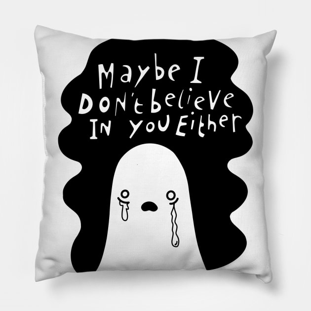 Skeptical Ghost Pillow by This Is Sian Ellis