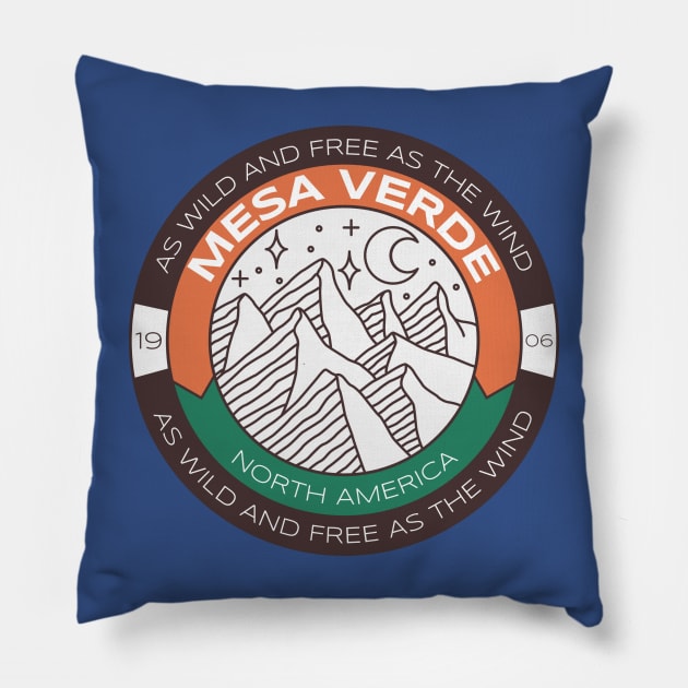 Mesa Verde National Park Hiking Camping Outdoors Outdoorsman Pillow by Tip Top Tee's