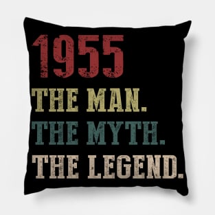 Vintage 1955 The Man The Myth The Legend Gift 65th Birthday Pillow