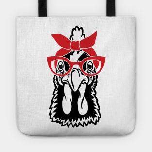 Chicken with Bandana Glasses Tote