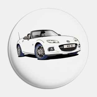 White Mazda MX-5 Car Pin