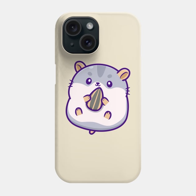 Cute Hamster Eating Sunflower Seed Phone Case by Catalyst Labs