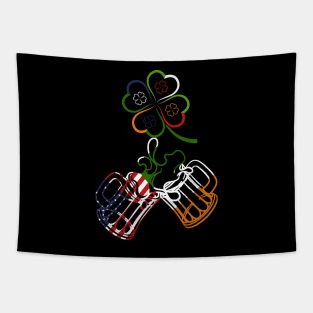 St Patricks Day Irish American Flag Tapestry