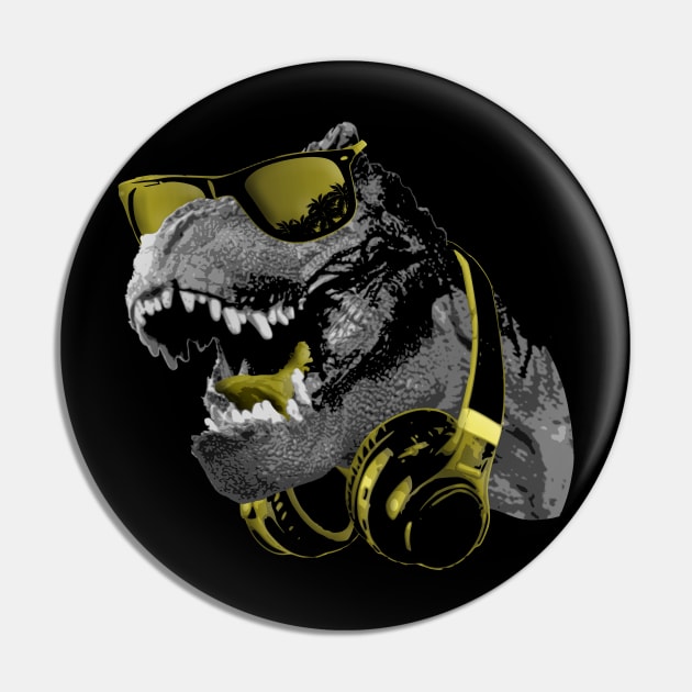 DJ Tyrannosaurus Bling Pin by Nerd_art