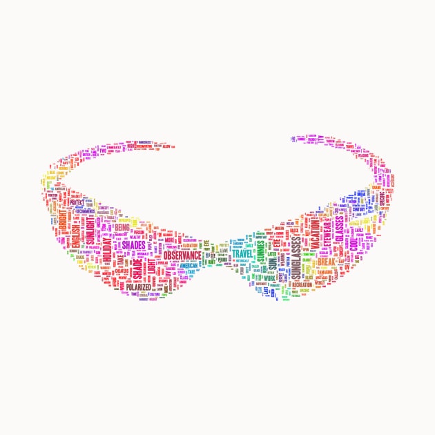 Sunglasses Silhouette Shape Text Word Cloud by Cubebox