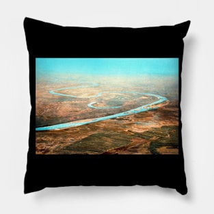 Euphrates River, Iraq From The Air 1950s Pillow