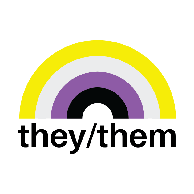 They/Them Pronouns Nonbinary Rainbow by lavenderhearts