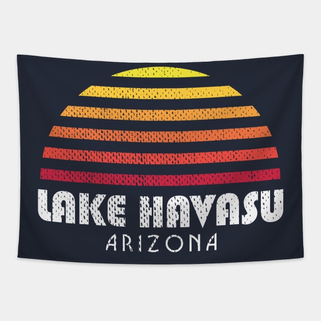 Lake Havasu Retro Vintage Style Distressed Sunset Tapestry by PodDesignShop