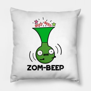 Zom-beep Cute Halloween Zombie Honker Pun Pillow