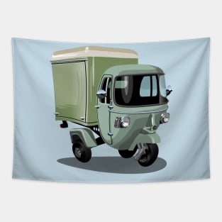 Cartoon delivery  cargo scooter Tapestry